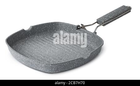 New ceramic non stick frying pan on white background Stock Photo