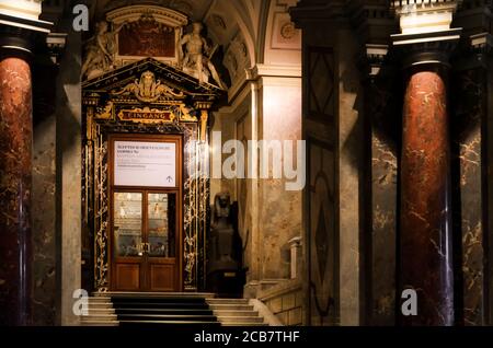 VIENNA, AUSTRA - MAY 20, 2017: Kunsthistorische Museum (Fine Art History Museum) of Vienna, Austria, on may 20, 2017. Entrance of the Egyptian Collect Stock Photo