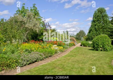 Herbaceous borders at Breezy Knees gardens near York Stock Photo
