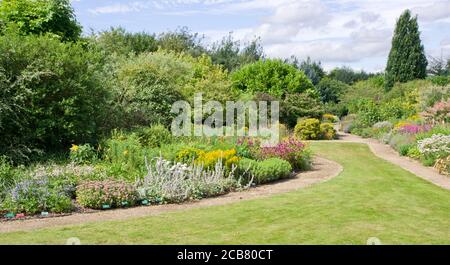 Herbaceous borders at Breezy Knees gardens near York Stock Photo