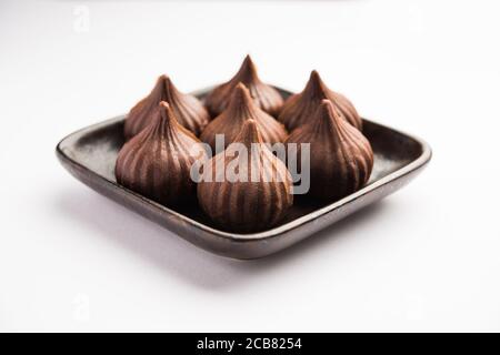 Chocolate Modak for Ganesh Chaturthi Puja or Ganesha festival Stock Photo