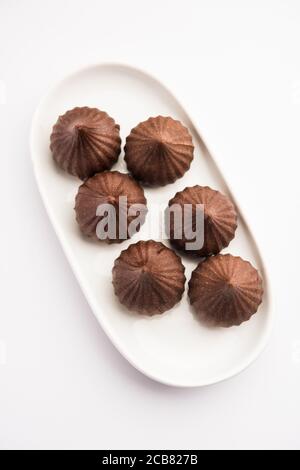 Chocolate Modak for Ganesh Chaturthi Puja or Ganesha festival Stock Photo