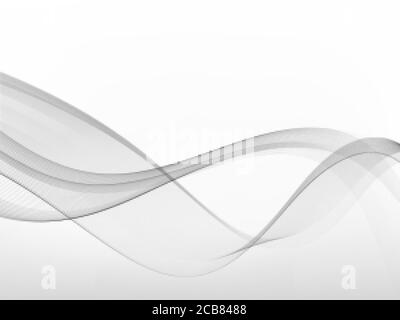 Abstract gray color wave design element. Grey wave. Gray smoke wave. Stock Vector