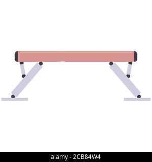 Gymnastic balance beam vector flat illustration isolated on a white background. Stock Vector