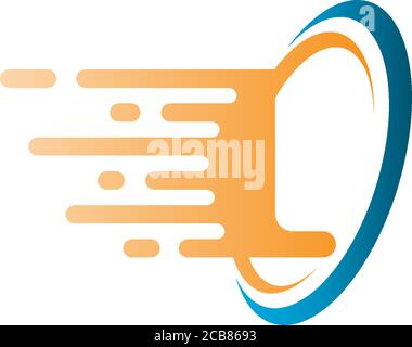 L Letter Speed circle Logo, Concept Letter L + Icon Speed + circle Stock Vector