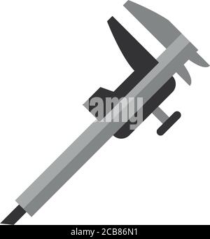 caliper tool flat style icon vector illustration design Stock Vector