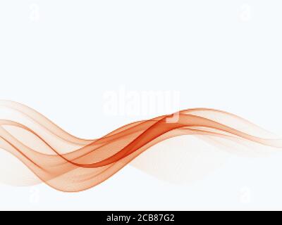 Abstract color red wave design element. Red wavy flow Stock Vector