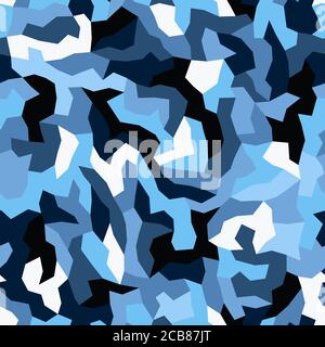 Vector Camouflage Seamless Pattern. Classic Clothing Style Masking Camo  Background, Repeat Print. Blue Color Stock Vector - Illustration of blue,  masking: 192505976