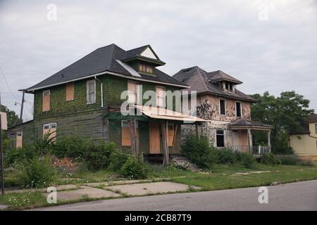 Inner city Detroit neighborhoods, filmed ca 2010, by Dembinsky Photo Assoc Stock Photo