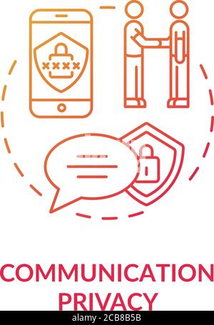 Communication privacy concept icon. Personal messages protection idea thin line illustration. Cybersecurity. Personal space. Human rights. Vector isol Stock Vector