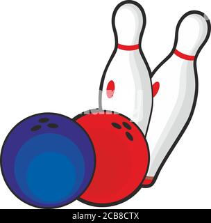 Bowling, balls and bowling pins vector image Stock Vector