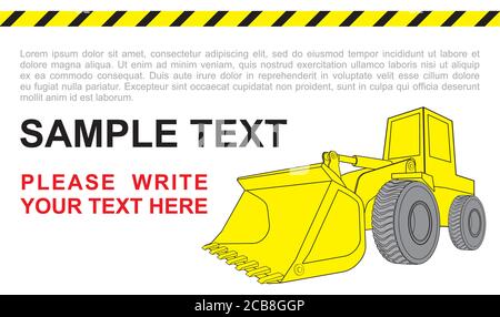 Bulldozer, construction vehicles. Simple bulldozing concept. Can be used in web and other design purposes for construction company Stock Vector