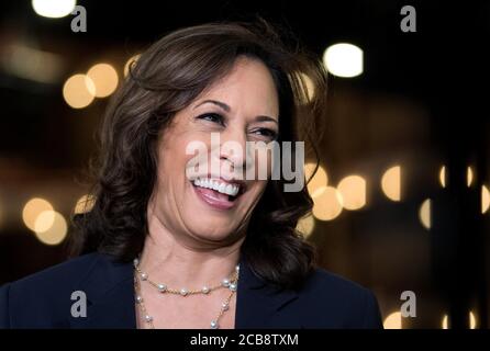 Washinton, United States. 11th Aug, 2020. Democratic presidential candidate Joe Biden announced today that he has chosen Sen. Kamala Harris, D-Calif., seen in this file photo, as his running mate for the 2020 presidential election, Tuesday, August 11, 2020. Biden and Harris will face off against President Donald Trump and Vice President Mike Pence. File Photo by Kevin Dietsch/UPI Credit: UPI/Alamy Live News Stock Photo