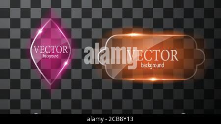 Glass vector button plane. Easy editable background Stock Vector