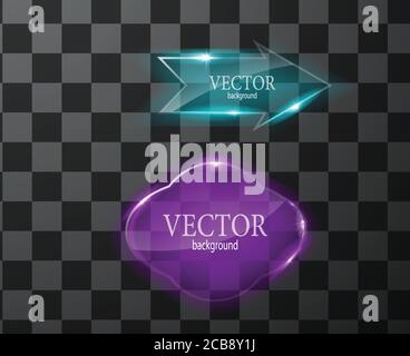 Glass vector button plane. Easy editable background Stock Vector