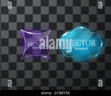 Glass vector button plane. Easy editable background Stock Vector