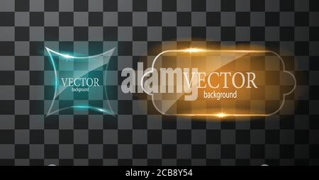 Glass vector button plane. Easy editable background Stock Vector