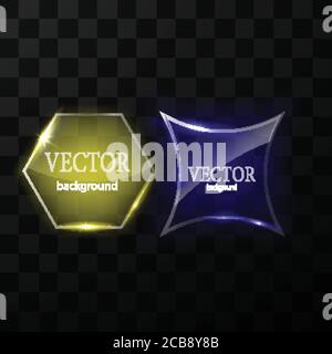 Glass vector button plane. Easy editable background Stock Vector