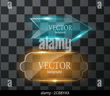 Glass vector button plane. Easy editable background Stock Vector