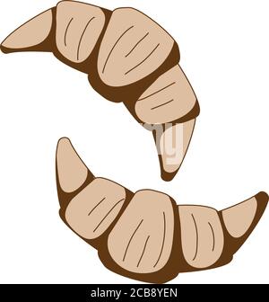 Croissant. Vector object for creating a menu of restaurants and cafes, a coffee card, design advertising posters and invitation cards Stock Vector