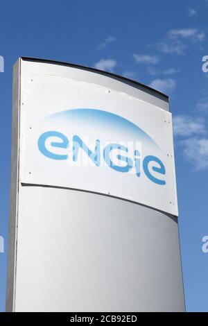 Lyon, France - July 29, 2017: Engie is a French multinational electric utility company which operates in the fields of electricity generation Stock Photo