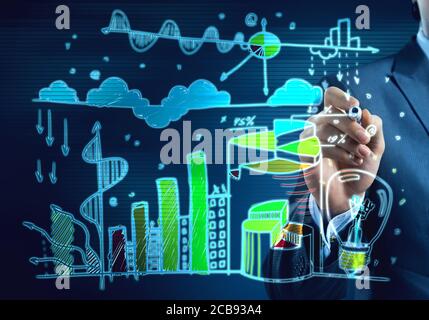 Presenting sales statistics Stock Photo