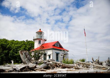 Point Robinson Lighthouse on Vashon Island, Seattle Stock Photo