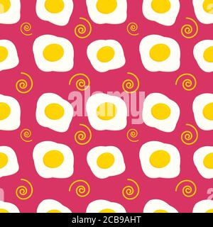 sunny-side up egg seamless pattern vector illustration background Stock Vector
