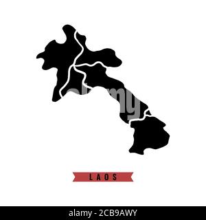 Laos map vector design template illustration Stock Vector
