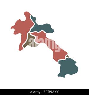 Laos map vector design template illustration Stock Vector