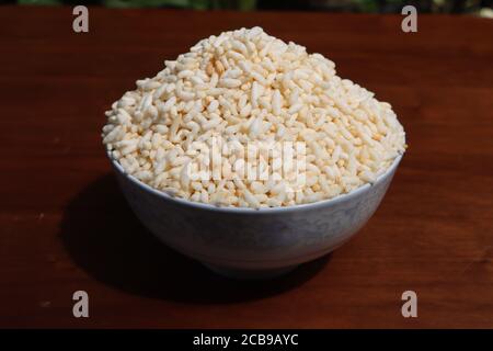 Churmure or murmure or moori, Puffed rice, food ingredient, Indian ...