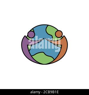 world friend vector icon logo design template illustration Stock Vector