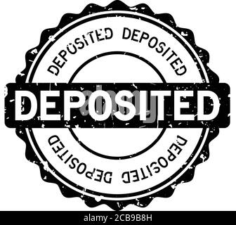 Grunge black deposited word rubber seal stamp on white background Stock ...