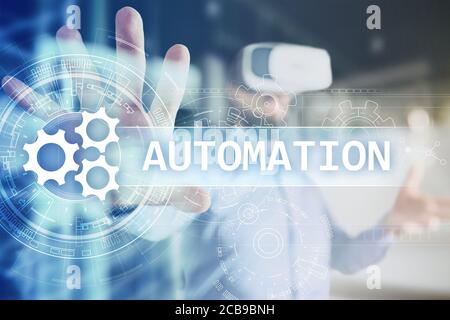 Business and manufacturing process Automation, smart industry, innovation and modern technology concept Stock Photo