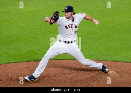 Houston, United States. 12th Aug, 2020. Houston Astros' relief pitcher Blake Taylor pitches against the San Francisco Giants in the seventh inning at Minute Maid Park in Houston on Tuesday, August 11, 2020. Photo by Trask Smith/UPI Credit: UPI/Alamy Live News Stock Photo