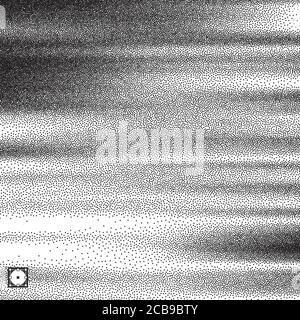 Wavy background. Black and white grainy design. Pointillism pattern. Stippled vector illustration. Stock Vector