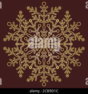 Pretty Vector Round Snowflake Stock Vector