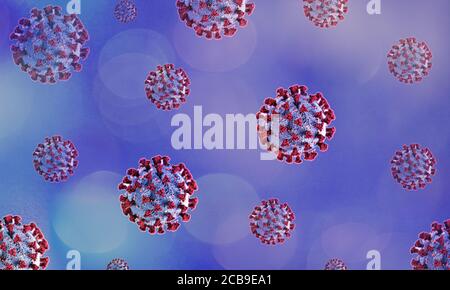 corona virus 2019-ncov flu outbreak 3D medical illustration. Stock Photo