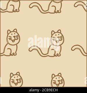 Cute cats seamless pattern background Stock Vector