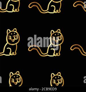 Cute cats seamless pattern background Stock Vector