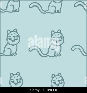 Cute cats seamless pattern background Stock Vector