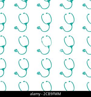 Flat medical health care background. Vector Illustration. Medical seamless pattern Stock Vector