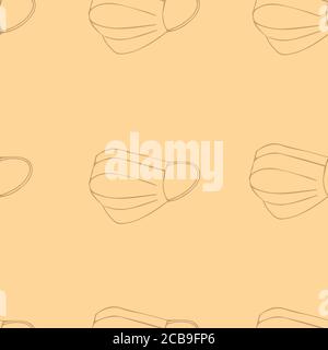 Seamless pattern with medical face mask. Pandemic Сoronavirus COVID-19, 2019-nCoV pattern concept,vector illustration Stock Vector