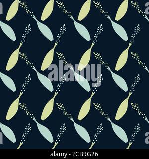 Trendy Seamless pattern of flowers in a home decorative pot. Stock Vector