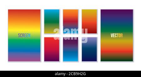 Halftone colorful design. Modern screen vector design for mobile app. Minimal covers design. Color gradients. Stock Vector