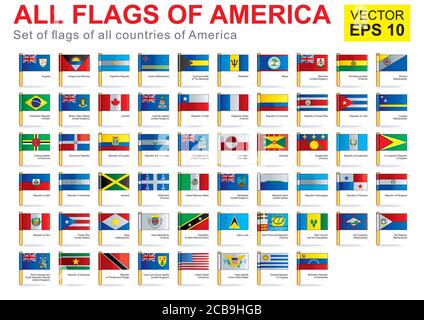 All flags of America, full vector collection Stock Vector
