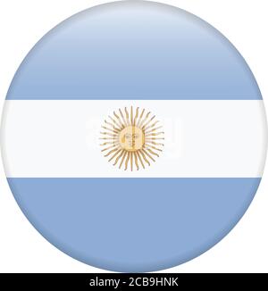 Vector - Argentina Flag Glossy Button Stock Vector