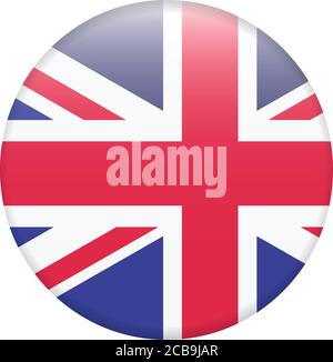 Vector - United Kingdom Flag Glossy Button Stock Vector