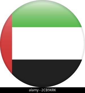 United Arab Emirates flag on button Stock Vector