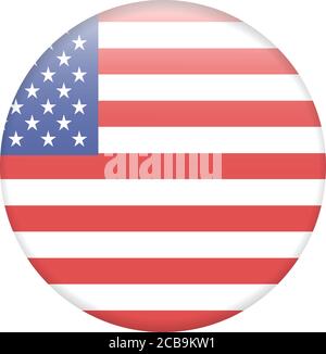 Vector - United States Flag Glossy Button Stock Vector